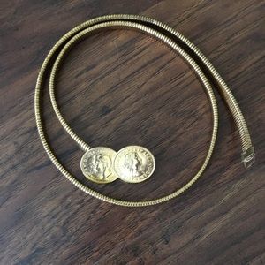 Vintage gold plated coin 80’s belt
